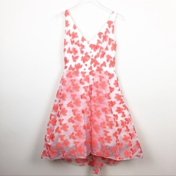 Eva by Eva Franco | Zander Butterfly Design Party Dress Orange & White-NWOT sz 2 - Picture 9 of 11